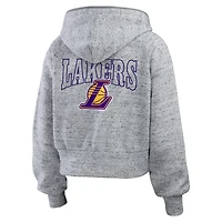 Women's WEAR by Erin Andrews Heather Gray Los Angeles Lakers Speckled Radiator Full-Zip Hoodie