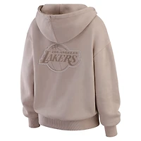 Women's WEAR by Erin Andrews  Tan Los Angeles Lakers Washed Pullover Crewdie