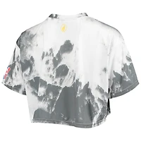 Ensemble Crop Top & Short Los Angeles Lakers Tie-Dye Blanc/Noir pour Femme