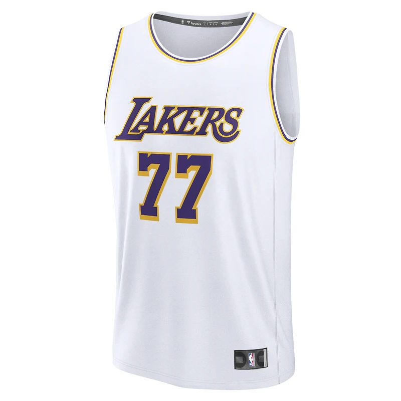 Maillot réplique Fast Break blanc Luka Dončić Los Angeles Lakers - Édition Association Youth Fanatics