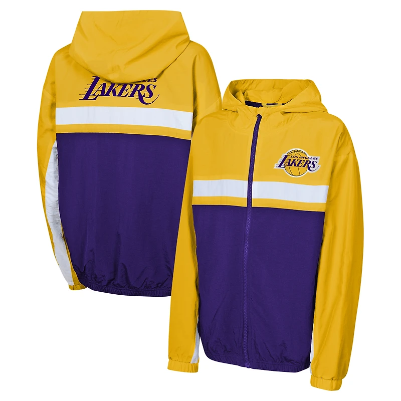 Veste à capuche zippée coupe-vent pour jeunes Los Angeles Lakers Headliner Gold
