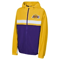 Veste à capuche zippée coupe-vent pour jeunes Los Angeles Lakers Headliner Gold