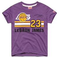T-shirt enfant Hommage à LeBron James violet Los Angeles Lakers Remix Signature Nom et Numéro Tri-Blend