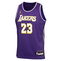 Youth Jordan Brand LeBron James Purple Los Angeles Lakers 2022/23 Swingman Player Jersey - Statement Edition
