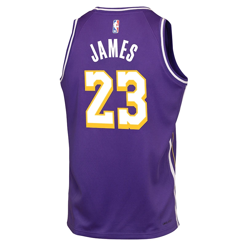 Youth Jordan Brand LeBron James Purple Los Angeles Lakers 2022/23 Swingman Player Jersey - Statement Edition
