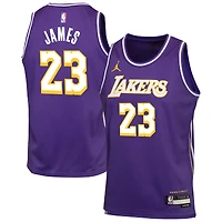 Youth Jordan Brand LeBron James Purple Los Angeles Lakers Swingman Jersey - Statement Edition