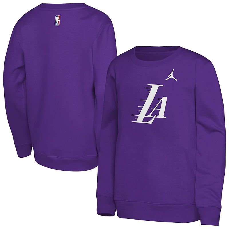 Sweat-shirt Jordan Brand violet Los Angeles Lakers Courtside Statement Edition pour jeunes