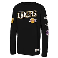 Youth Mitchell & Ness  Black Los Angeles Lakers Hardwood Classics Training Camp Long Sleeve T-Shirt