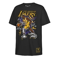Youth Mitchell & Ness LeBron James Black Los Angeles Lakers Chalked Up Player T-Shirt