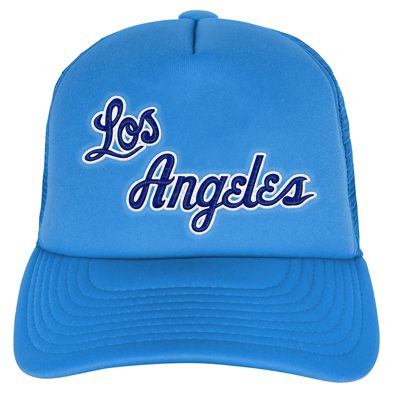 Casquette ajustable Mitchell & Ness bleu clair pour jeunes Los Angeles Lakers Core Evergreen Trucker