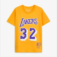 Youth Mitchell & Ness Magic Johnson Gold Los Angeles Lakers Hardwood Classics Name Number T-Shirt