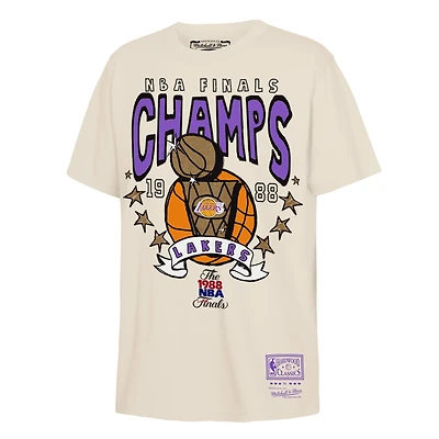 Youth Mitchell & Ness  Natural Los Angeles Lakers 1988 NBA Finals Champions Hardwood Classics History T-Shirt