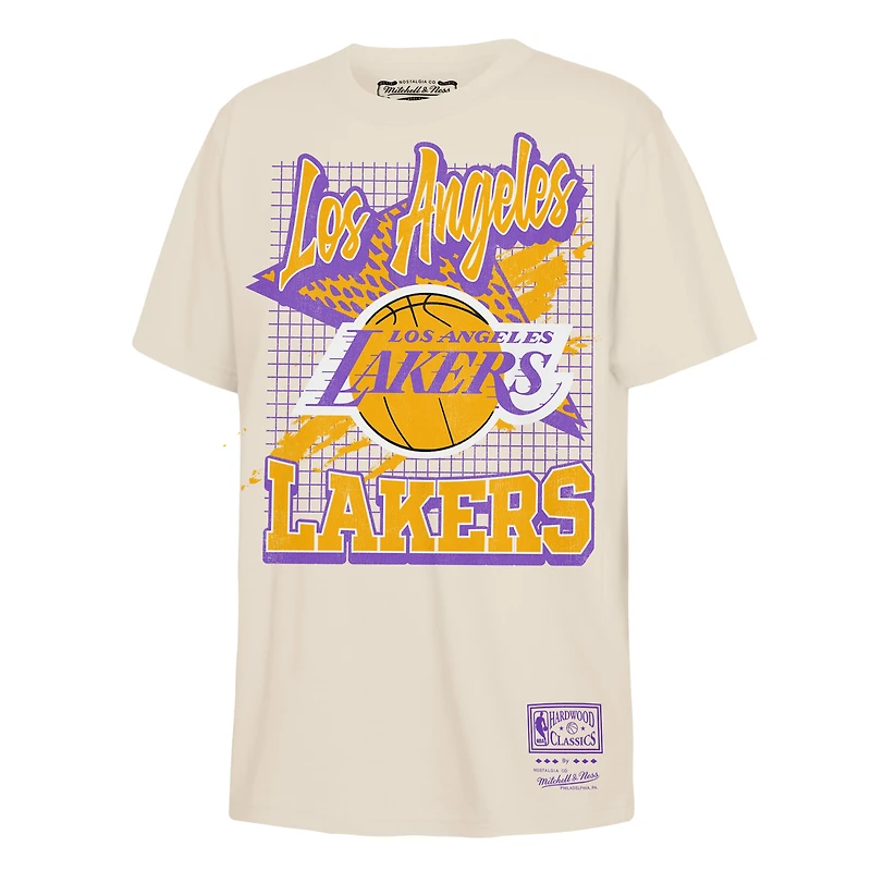T-shirt Mitchell & Ness Natural Los Angeles Lakers Hardwood Classics pour jeunes, style rétro