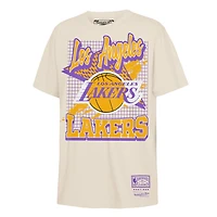 T-shirt Mitchell & Ness Natural Los Angeles Lakers Hardwood Classics pour jeunes, style rétro
