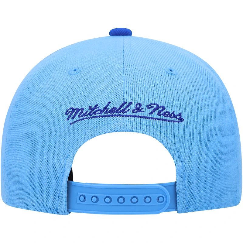 Casquette snapback bicolore bleu poudré/royal Los Angeles Lakers Mitchell & Ness pour jeune