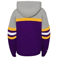 Youth Mitchell & Ness Purple/Heather Gray Los Angeles Lakers Hardwood Classics Head Coach Pullover Hoodie