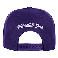 Casquette snapback double devant Mitchell & Ness violette 50e anniversaire des Los Angeles Lakers