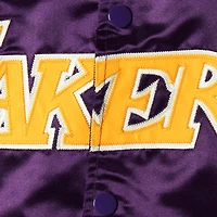 Youth Mitchell & Ness Purple Los Angeles Lakers Hardwood Classics Satin Raglan Full-Snap Jacket