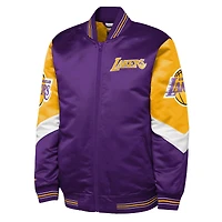 Youth Mitchell & Ness  Purple Los Angeles Lakers Throw It Back Heavyweight Full-Zip Satin Jacket