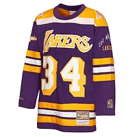 Youth Mitchell & Ness Shaquille O'Neal Purple Los Angeles Lakers Maxxed Out 2.0 Fashion Hockey Jersey