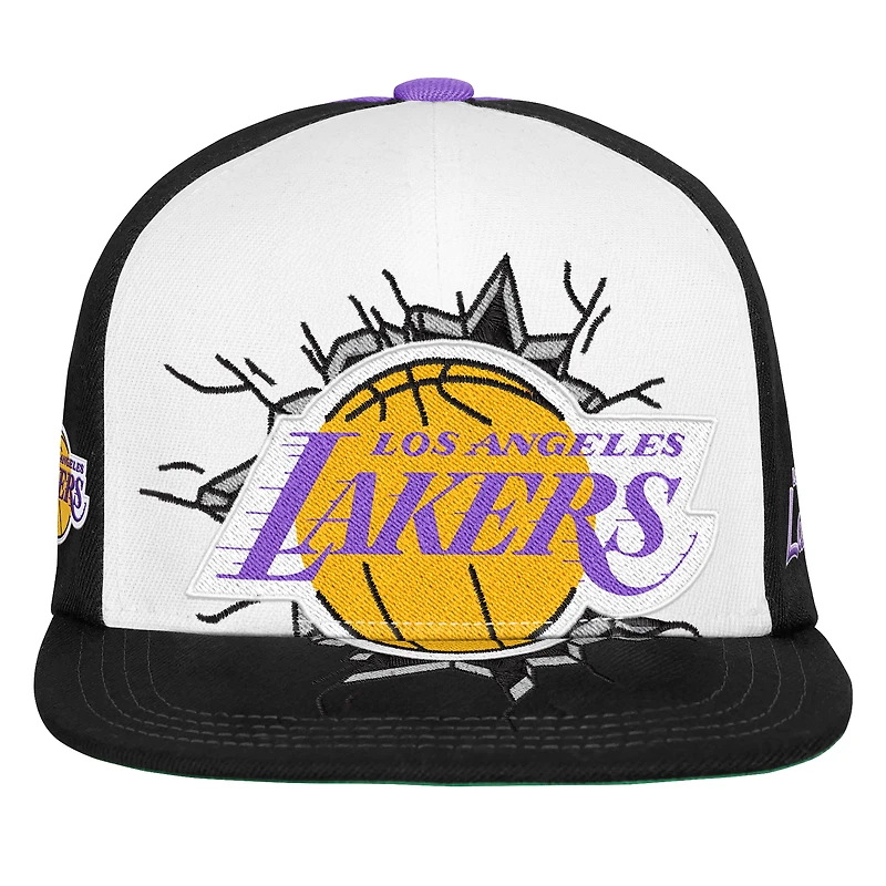 Youth Mitchell & Ness White Los Angeles Lakers Mascot Snapback Hat