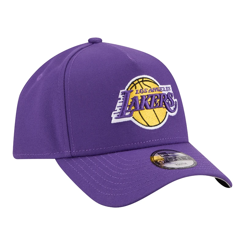 Casquette ajustable New Era violette Los Angeles Lakers 9FORTY pour jeunes