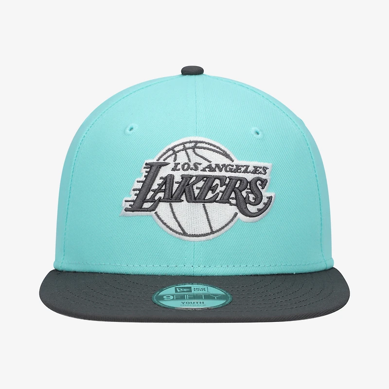 Youth New Era Turquoise/Charcoal Los Angeles Lakers 9FIFTY Snapback Hat