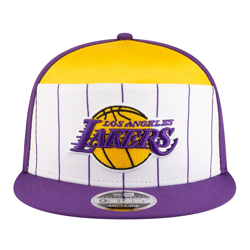 Youth New Era  White/Purple Los Angeles Lakers 2025 NBA Tip Off Split Panel 9FIFTY Snapback Hat