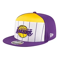 Youth New Era  White/Purple Los Angeles Lakers 2025 NBA Tip Off Split Panel 9FIFTY Snapback Hat