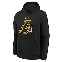 Sweat à capuche Nike City Edition Club logo Los Angeles Lakers NBA Youth HO25 OST pour homme, noir, avec du club.