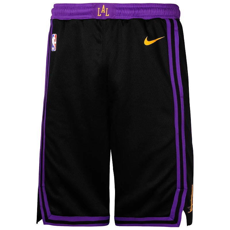 Youth Nike Black Los Angeles Lakers 2025/26 City Edition Swingman Performance Shorts