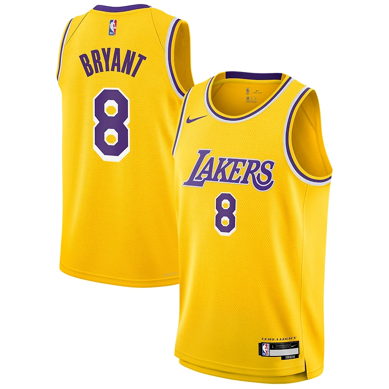 Maillot Swingman Nike Kobe Bryant Gold Los Angeles Lakers « Leave A Legacy » pour enfant - Édition Icon
