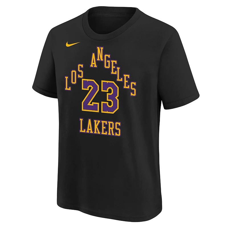 Youth Nike LeBron James Black Los Angeles Lakers 2025/26 City Edition Name & Number T-Shirt