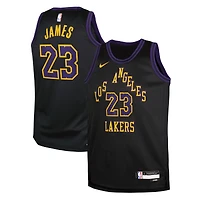 Maillot Swingman Nike LeBron James noir Los Angeles Lakers édition City 2025/26 pour jeunes