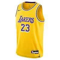 Maillot Swingman des Los Angeles Lakers Nike LeBron James Or pour Jeunes - Icon Edition