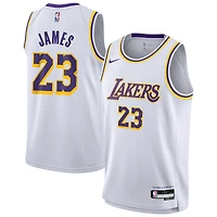 Maillot Swingman Nike LeBron James blanc Los Angeles Lakers pour enfant - Édition Association