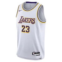 Maillot Swingman Nike LeBron James blanc Los Angeles Lakers pour enfant - Édition Association