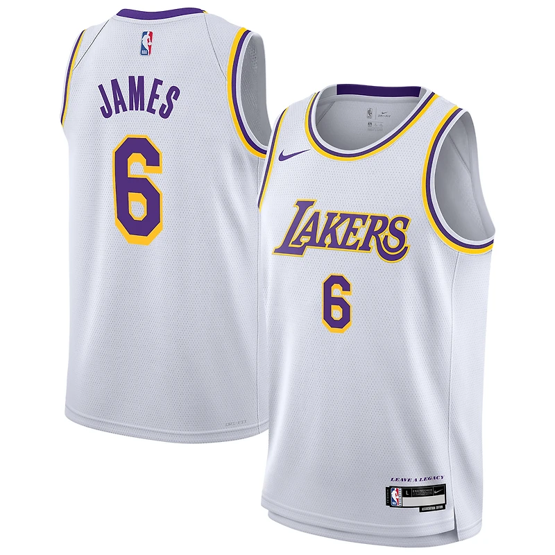 Youth Nike LeBron James White Los Angeles Lakers Swingman Jersey - Association Edition
