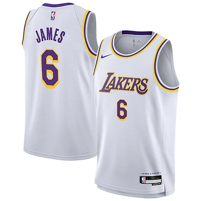 Youth Nike LeBron James White Los Angeles Lakers Swingman Jersey - Association Edition