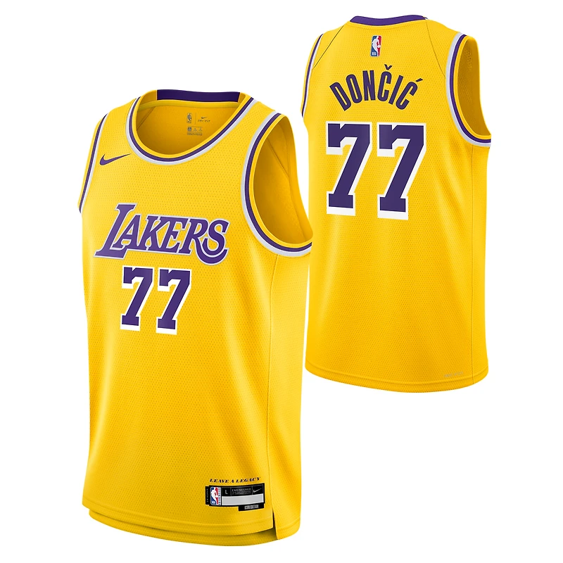 Maillot Nike Swingman Luka Dončić Action Green des Los Angeles Lakers pour jeune - Édition Icon