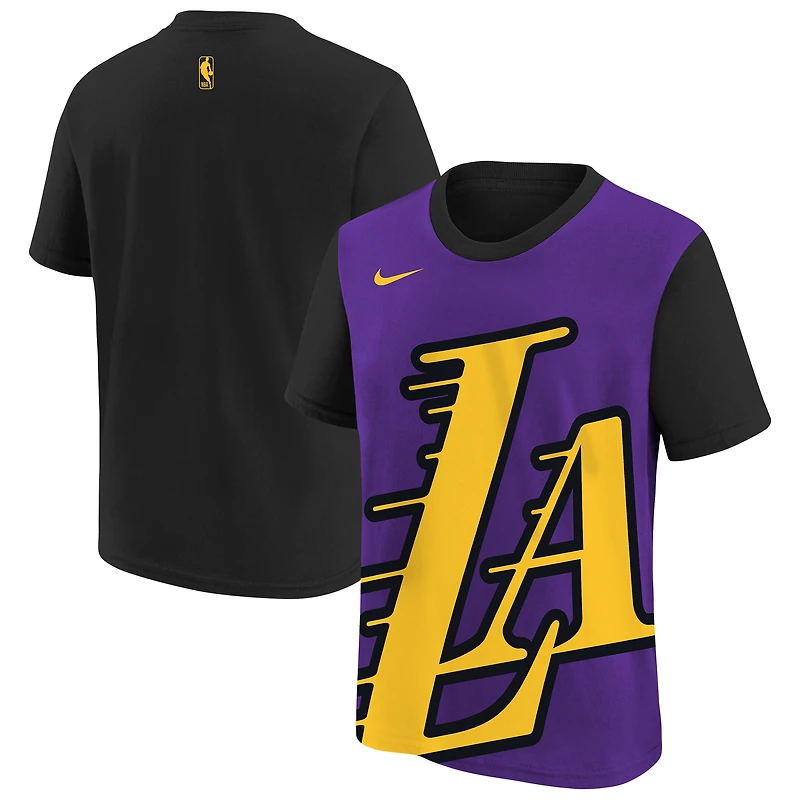 Youth Nike Purple Los Angeles Lakers City Edition Max90 Big Logo T-Shirt