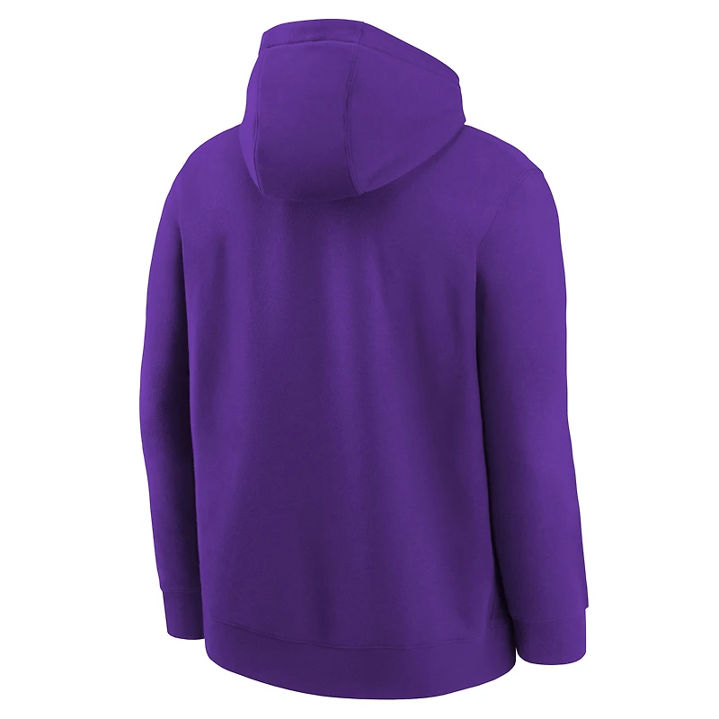 Youth Nike Purple Los Angeles Lakers Club Fleece Practice Hoodie