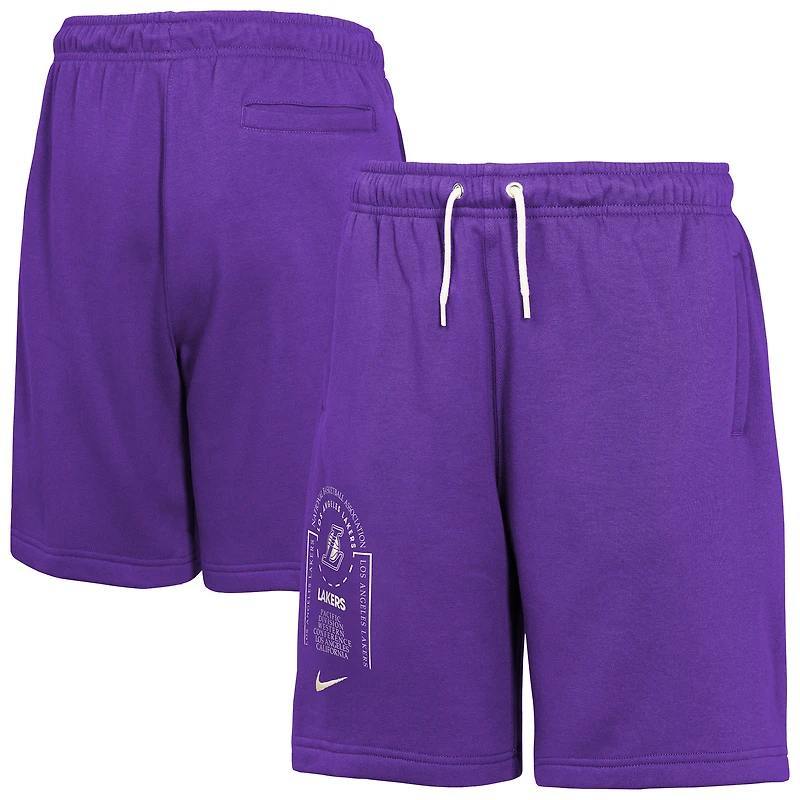 Short en molleton Nike violet pour jeunes Los Angeles Lakers Courtside Club