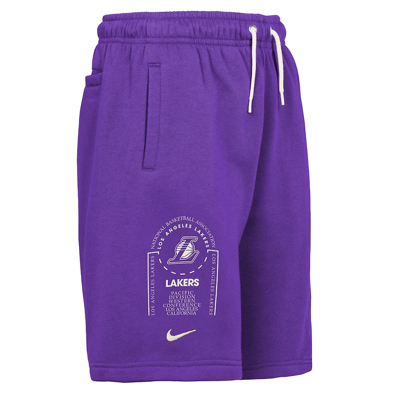 Youth Nike Purple Los Angeles Lakers Courtside Club Fleece Shorts