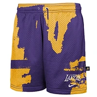 Short d'entraînement Nike Courtside Pro Shot Dri-FIT Mesh violet pour jeunes, Los Angeles Lakers.