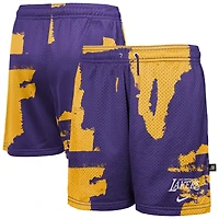 Short d'entraînement Nike Courtside Pro Shot Dri-FIT Mesh violet pour jeunes, Los Angeles Lakers.