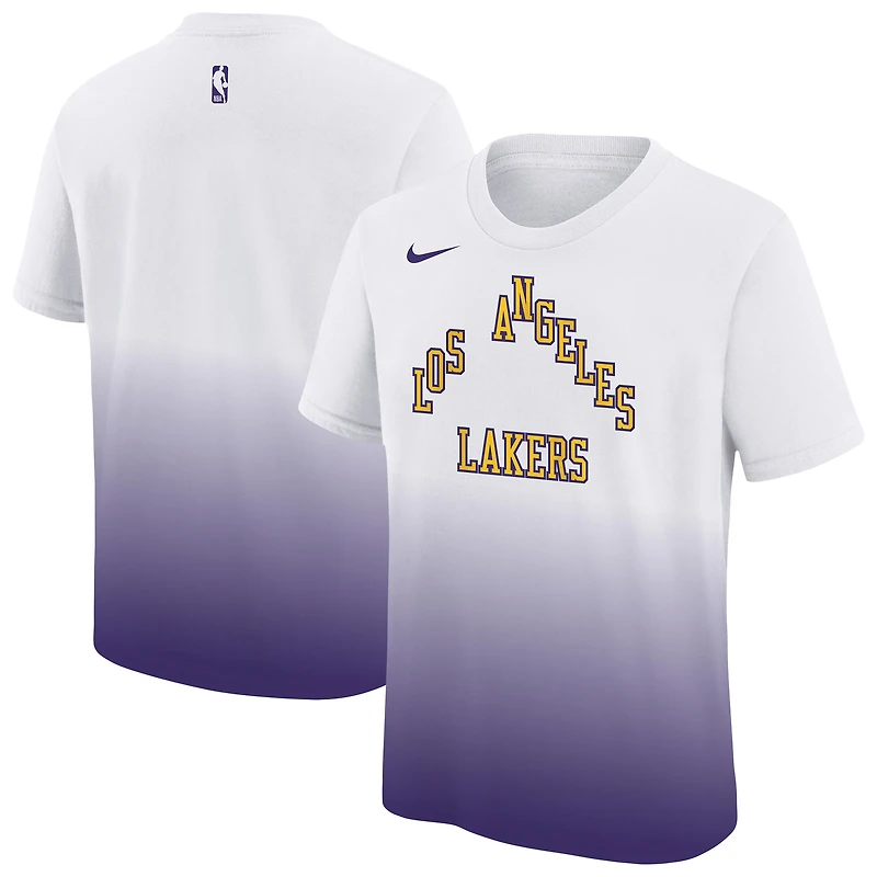 T-shirt Nike Max90 City Edition blanc/violet pour jeunes Los Angeles Lakers 2025/26
