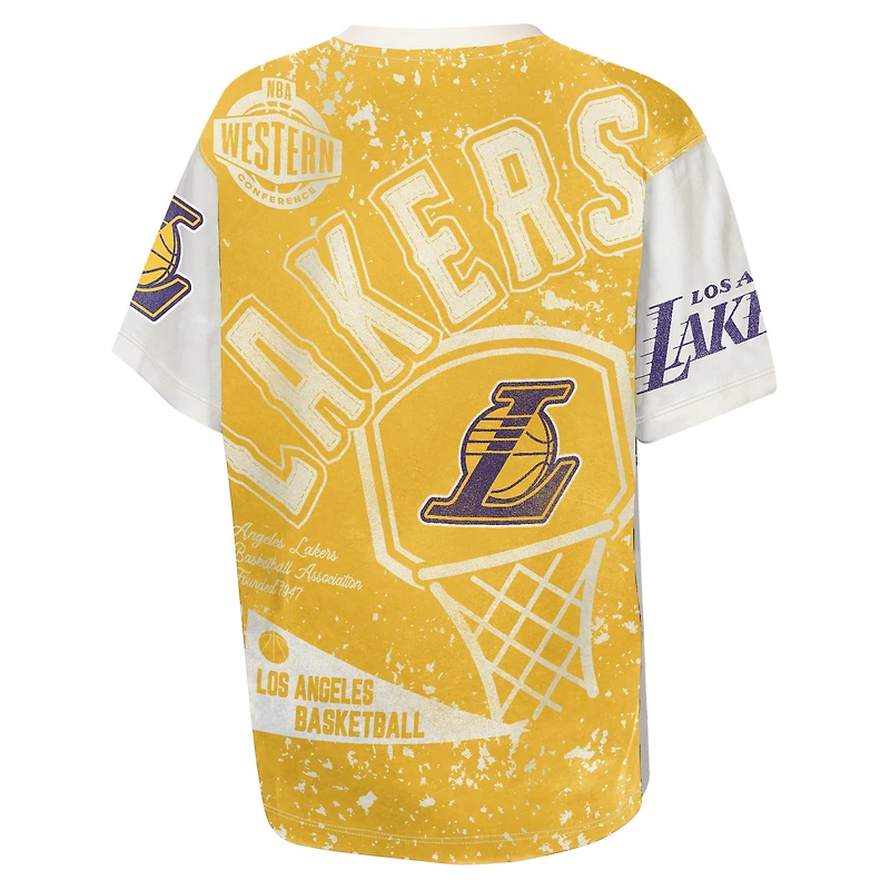 T-shirt imprimé intégral Youth Outerstuff Cream Los Angeles Lakers Top Player