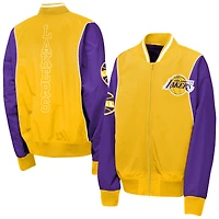 Coupe-vent zippé à deux points Youth Outerstuff doré/violet des Los Angeles Lakers