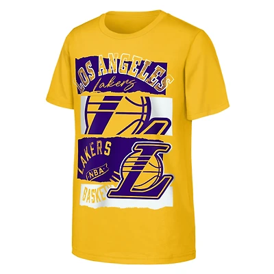 Youth Outerstuff Gold Los Angeles Lakers the Paint Alternate Logo T-Shirt